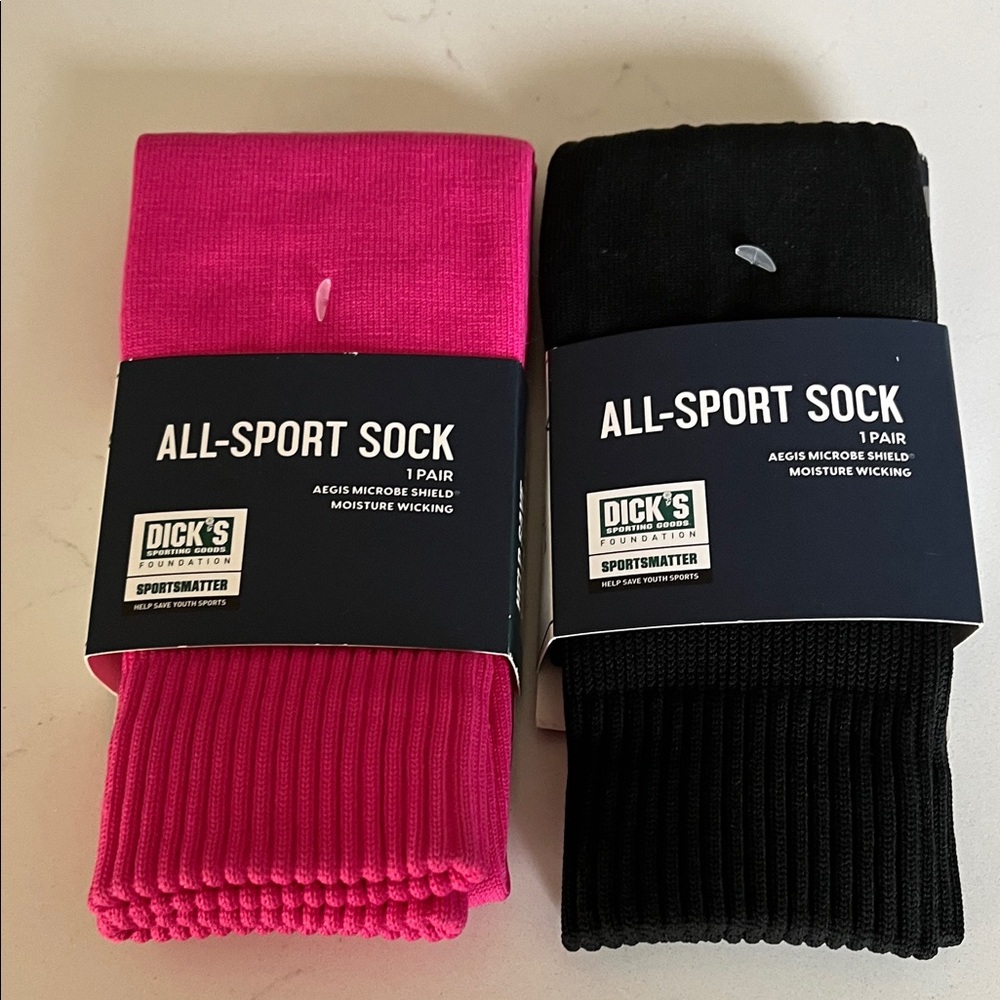 Pink and Black All-Sport Socks